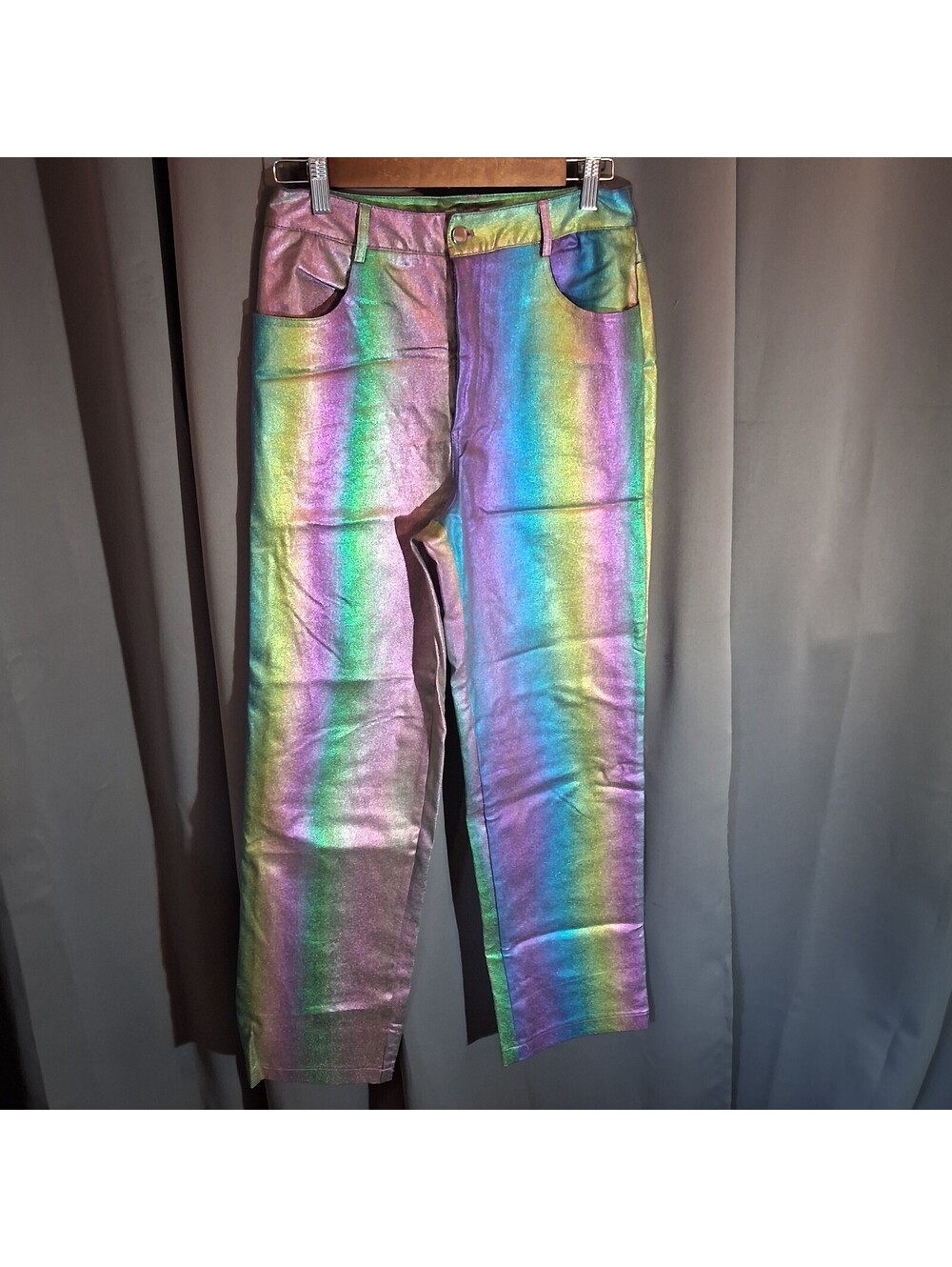 Kiwi Metallic Rainbow Pants Size M Waist 28 Inseam 30